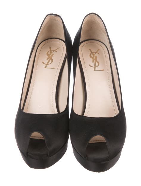 ysl peep toe pump|Saint Laurent Designer Pumps for Women .